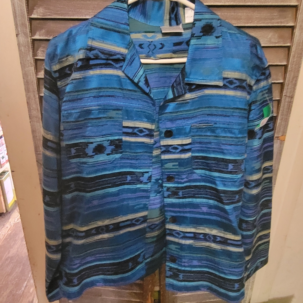 Chicos Silky Blue Jacket